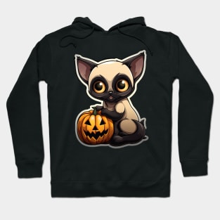 Cute Siamese Cat Lover Funny Halloween Siamese Cat Hoodie